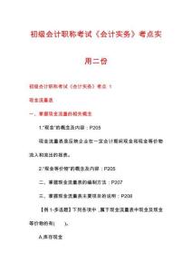 初級會計職稱考試《會計實務》考點實用二份