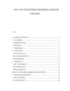 2025-2030光伏逆變器技術演進路線及市場需求前景研究報告