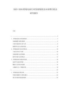 2025-2030跨境電商行業(yè)發(fā)展現(xiàn)狀及未來增長(zhǎng)機(jī)會(huì)研究報(bào)告