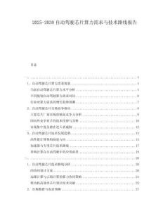 2025-2030自動駕駛芯片算力需求與技術路線報告