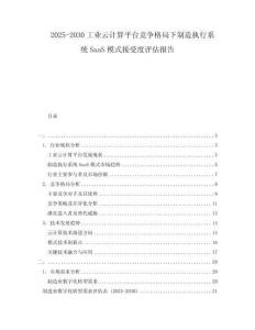 2025-2030工業云計算平臺競爭格局下制造執行系統SaaS模式接受度評估報告