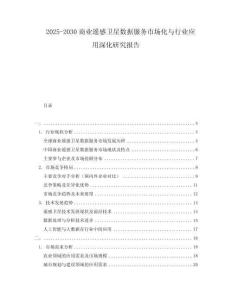 2025-2030商業遙感衛星數據服務市場化與行業應用深化研究報告