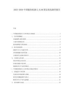 2025-2030中國服務(wù)機器人SLAM算法優(yōu)化路徑報告