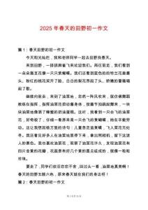 2025年春天的田野初一作文