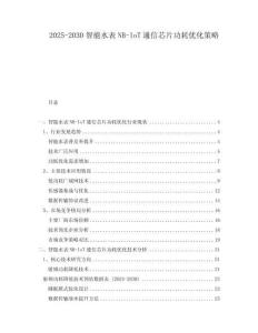 2025-2030智能水表NB-IoT通信芯片功耗優(yōu)化策略