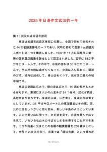 2025年日語作文武漢的一年