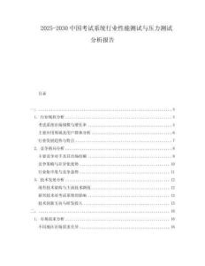 2025-2030中國考試系統(tǒng)行業(yè)性能測試與壓力測試分析報告