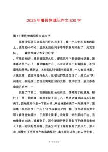 2025年暑假驚魂記作文800字