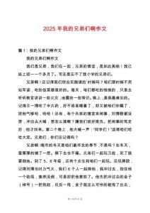 2025年我的兄弟們啊作文