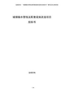 城鎮(zhèn)輸水管線及配套設(shè)施改造項(xiàng)目投標(biāo)書(shū)