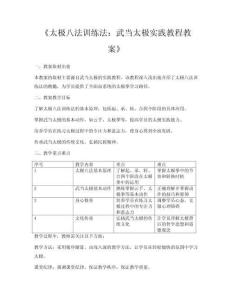《太極八法訓(xùn)練法：武當(dāng)太極實(shí)踐教程教案》