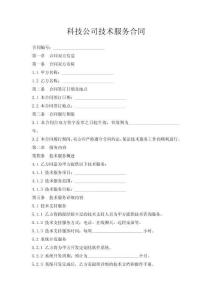 科技公司技術服務合同