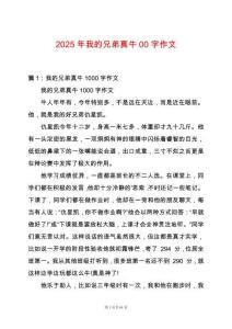 2025年我的兄弟真牛00字作文