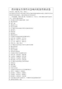 供應鏈安全事件應急響應機制考核試卷