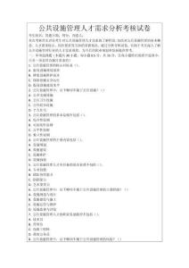 公共設(shè)施管理人才需求分析考核試卷