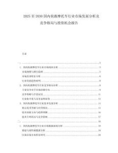 2025至2030國內街跑摩托車行業市場發展分析及競爭格局與投資機會報告