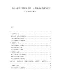 2025-2030中國建筑光伏一體化技術成熟度與商業化前景評估報告