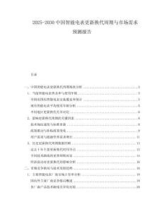 2025-2030中國智能電表更新換代周期與市場需求預測報告