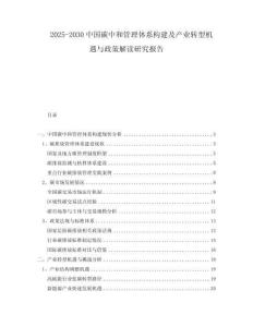 2025-2030中國(guó)碳中和管理體系構(gòu)建及產(chǎn)業(yè)轉(zhuǎn)型機(jī)遇與政策解讀研究報(bào)告