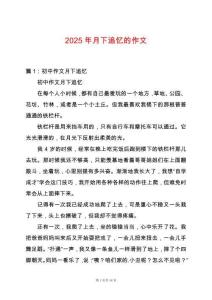 2025年月下追憶的作文