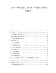 2025-2030光伏發(fā)電行業(yè)成本下降路徑與市場(chǎng)擴(kuò)容預(yù)測(cè)報(bào)告