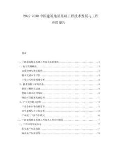 2025-2030中國建筑地基基礎工程技術發展與工程應用報告