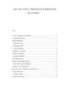 2025-2030中國人工智能技術應用市場現狀及發展潛力評估報告