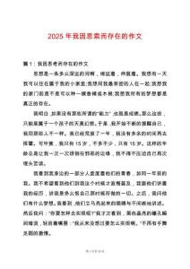 2025年我因思索而存在的作文