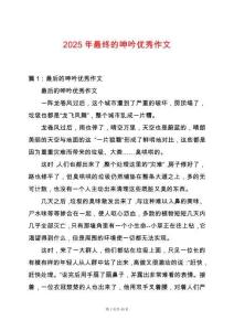 2025年最終的呻吟優(yōu)秀作文
