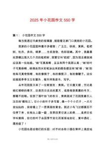 2025年小花園作文550字