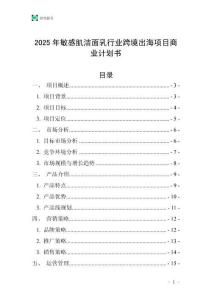 2025年敏感肌潔面乳行業(yè)跨境出海項目商業(yè)計劃書