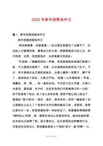 2025年新年團聚飯作文
