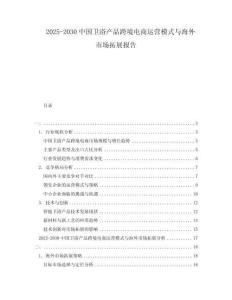 2025-2030中國衛(wèi)浴產(chǎn)品跨境電商運營模式與海外市場拓展報告
