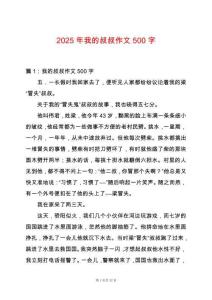 2025年我的叔叔作文500字