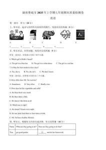 湖南省婁底市新化縣2024-2025學年七年級下學期7月期末英語試題（含筆試答案，無聽力音頻及原文）
