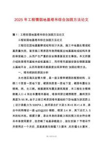 2025年工程懦弱地基塔吊綜合加固方法論文