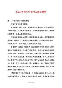 2025年擔心中前行三散文隨筆