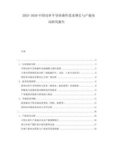2025-2030中國(guó)功率半導(dǎo)體器件需求增長(zhǎng)與產(chǎn)能布局研究報(bào)告