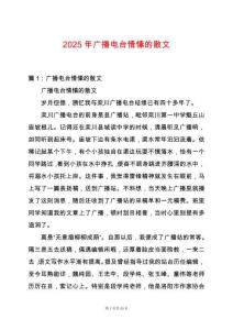 2025年廣播電臺情愫的散文