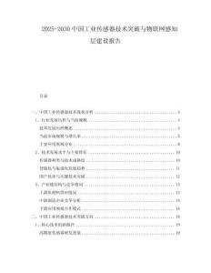 2025-2030中國(guó)工業(yè)傳感器技術(shù)突破與物聯(lián)網(wǎng)感知層建設(shè)報(bào)告