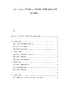 2025-2030中國(guó)遠(yuǎn)程辦公軟件用戶黏性分析與市場(chǎng)細(xì)分報(bào)告