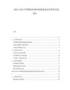 2025-2030中國模塊化鋼結構建筑技術經濟性比較報告