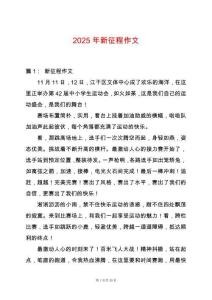 2025年新征程作文