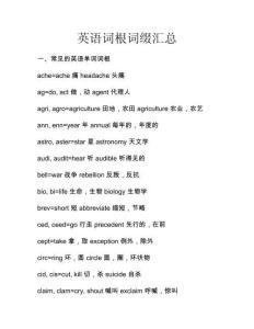 英語詞根詞綴