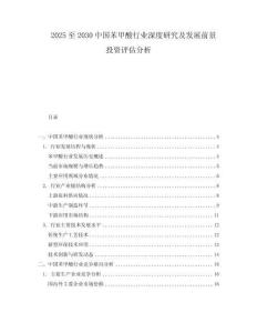 2025至2030中國苯甲酸行業深度研究及發展前景投資評估分析
