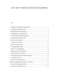 2025-2030中國建筑行業城市更新與改造策略報告