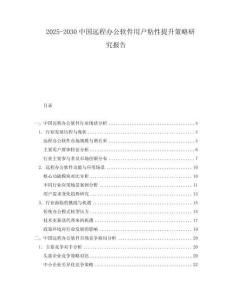 2025-2030中國遠(yuǎn)程辦公軟件用戶粘性提升策略研究報(bào)告