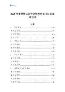 2025年半導(dǎo)體芯片設(shè)計(jì)創(chuàng)新創(chuàng)業(yè)項(xiàng)目商業(yè)計(jì)劃書