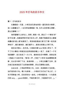 2025年打鳥的啟示作文