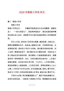 2025年救救小洋河-作文